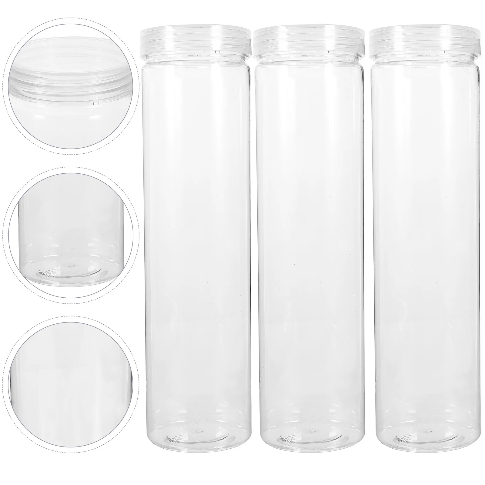 Contenitori di stoccaggio da 3 pezzi con coperchio Barattoli ermetici per la conservazione degli alimenti Contenitori in plastica trasparente per cucina Dispensa Fagioli Grani Latte in polvere