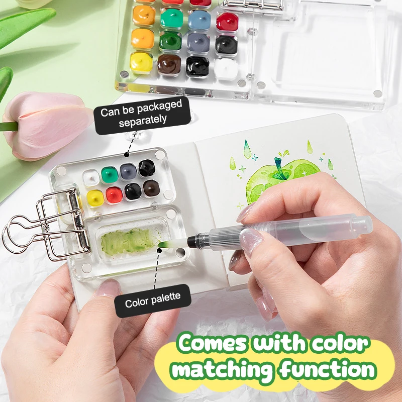 NEW Travel Watercolour Paint Palette Set Mini Pocket Artist Watercolor Paint Palette Travel Sets For Painters Artists Students