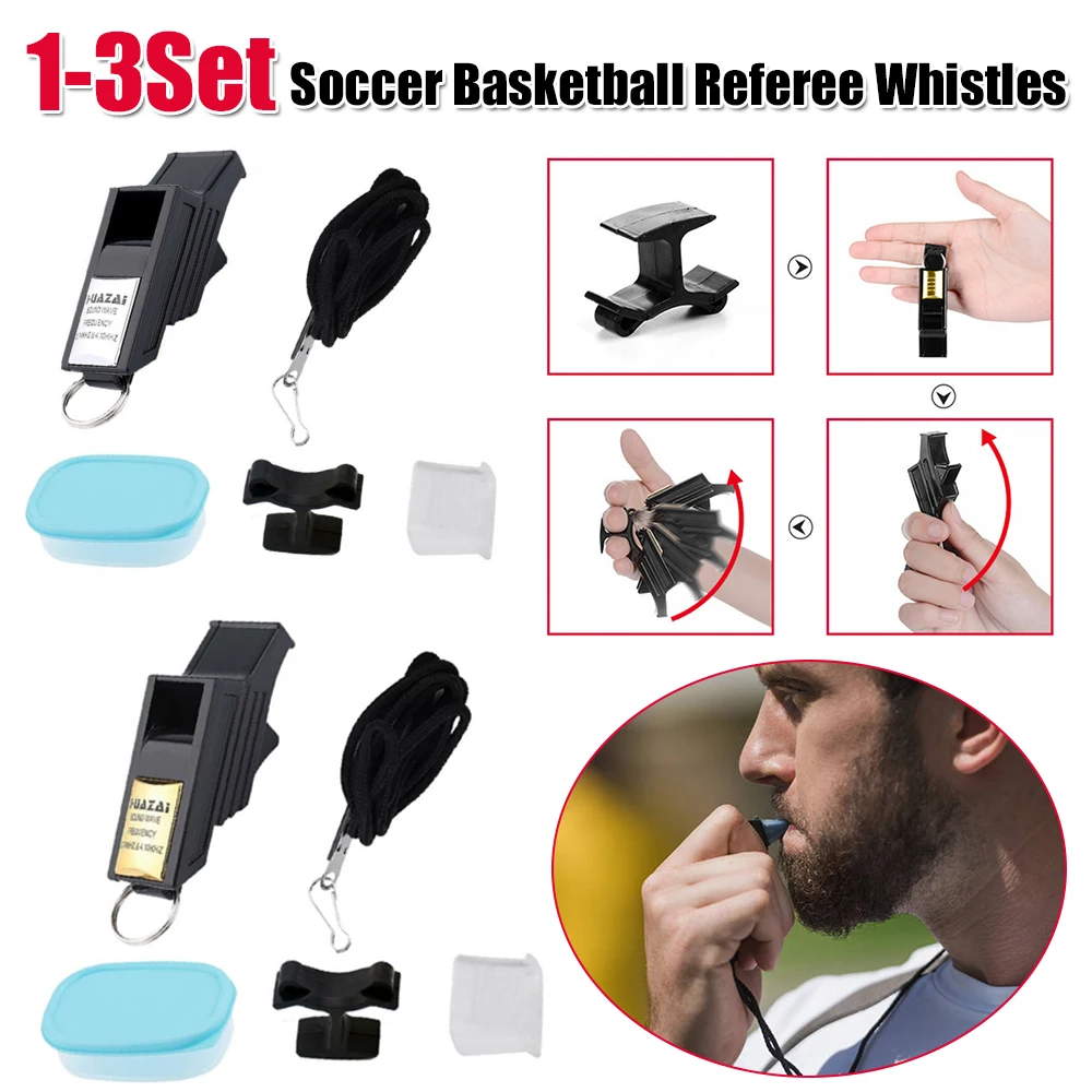 Football Referee Whistle Professional Basketball Whistle Lifesaving Plastic for Outdoor Running Sports Training Gear Supplies