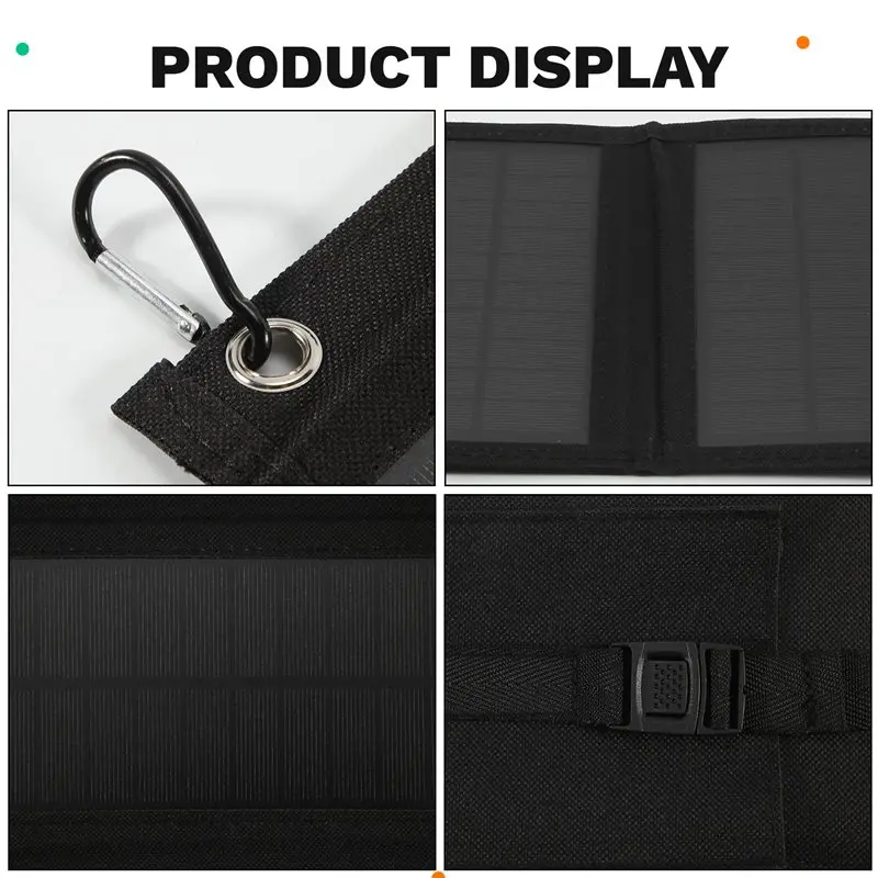 ABUH-Foldable Solar Panel Solar Cell With USB Output Solar For Camping Cell Phone Tablet Devices Power Bank