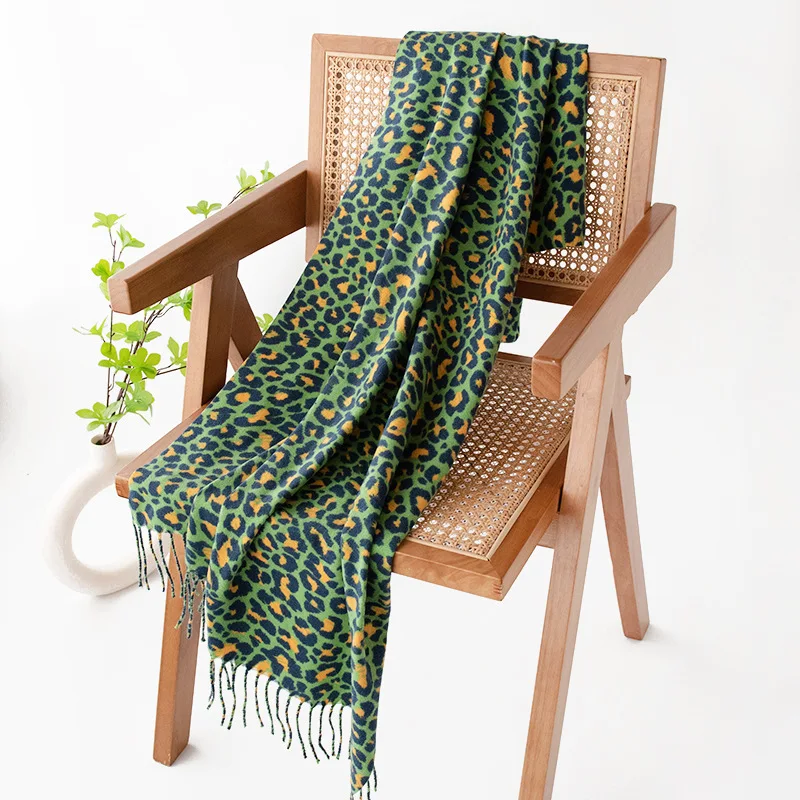 

Winter New Warm Cashmere Blanket Women Travel Scarf Fashion Leopard Print Pashmina Thick Shawl Wraps Tassel Soft Bufanda Poncho