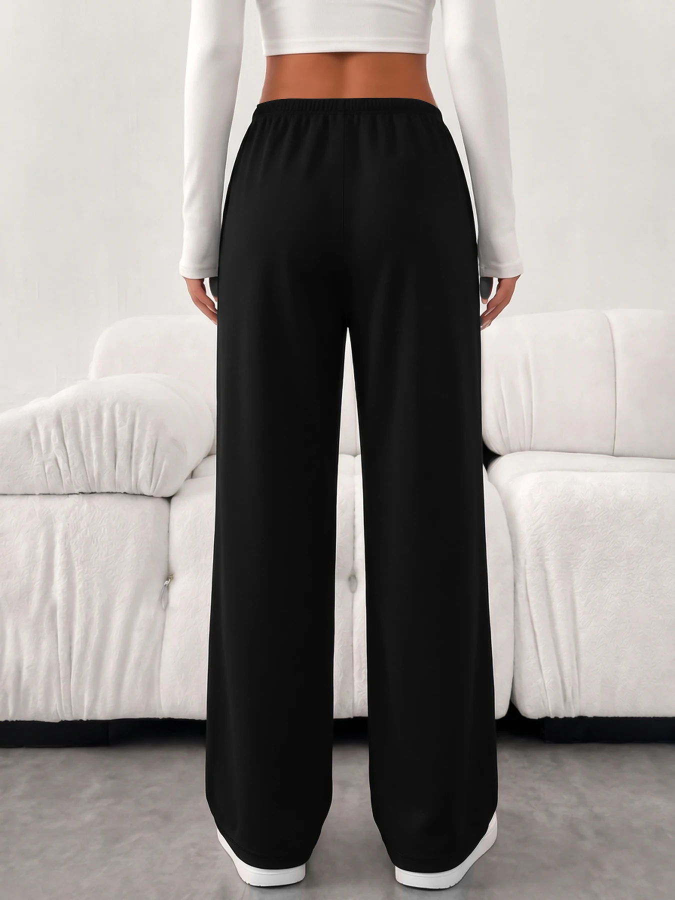 3 Pack Wide Leg Pants for Women With Drawstring, Super Soft Casual Straight Leg Pants for Daily Wear