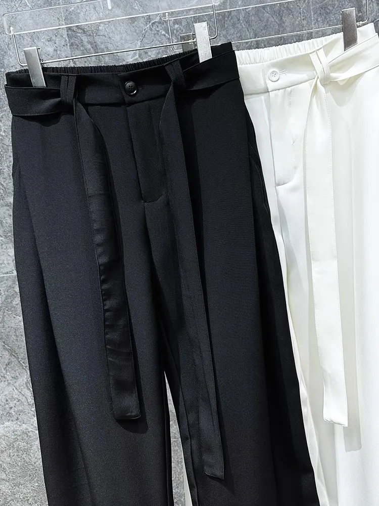 أوين ساك الرجال السراويل المستقيمة البضائع الحريم الرجال Sweatpants القطن القوطية عادية الخريف الصليب الصلبة فضفاض أسود طويل السراويل حجم XL