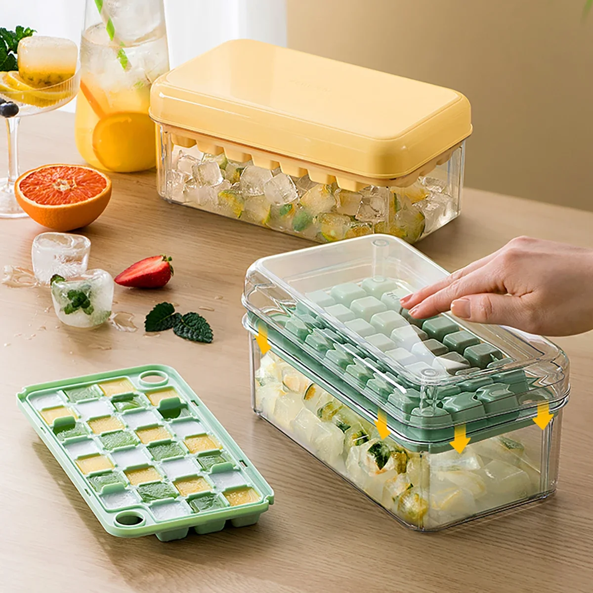 

Ice Mold Ice Cream Tools Press Type Ice Cube Maker Silicone Ice Tray Making Mold