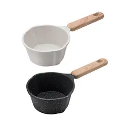 Milk Pan Wooden Handle Aluminium Boiling Pot Cooking Pots Small Saucepan for Kitchen Induction Cooker Cooking Gas Stove Camping