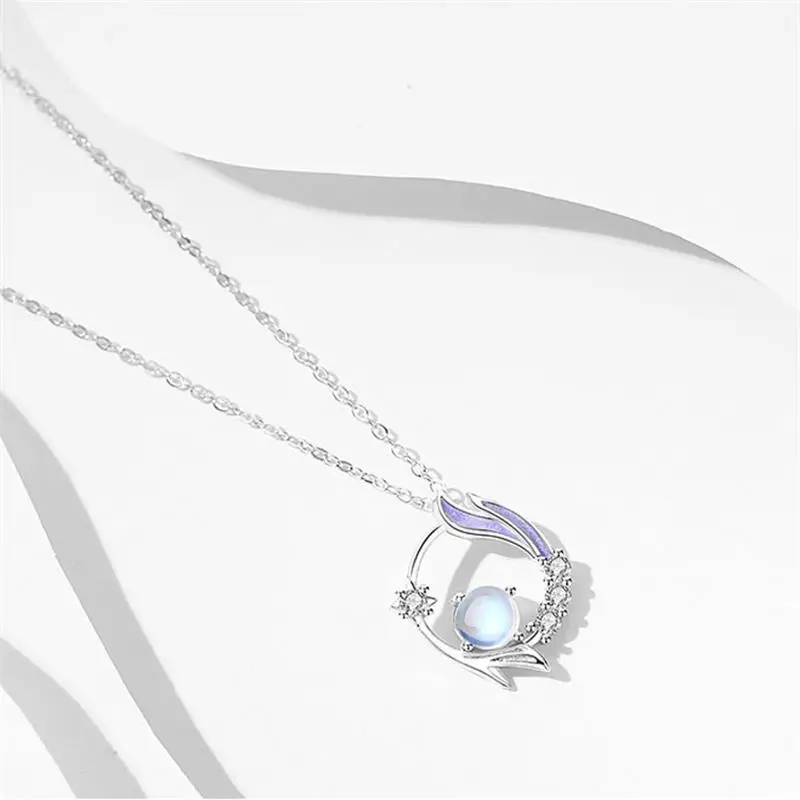 Hot Selling Pure 925 Silver Color Sterling Jewelry Chang'an Dream Necklace Dream Love Shiny Crystal Necklace Women Present