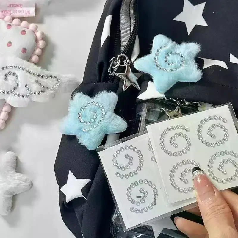 2 Sheets 3D Acrylic Angel Wings Crystal Stickers Fish Cakes Sparkly Rhinestone Decals DIY Decor Self Adhesive Jewelry Crafts