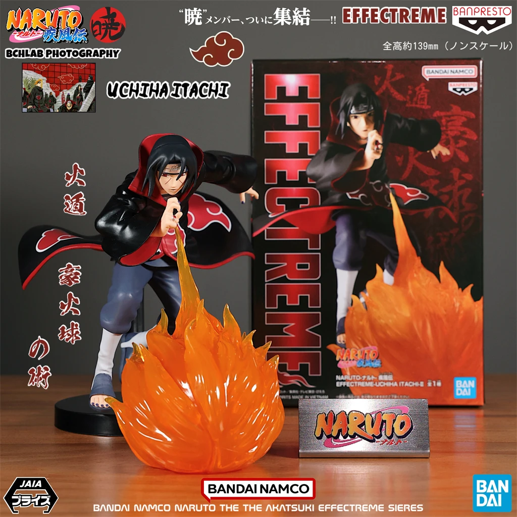 

В наличии Bandai Naruto EFFECTREME Акацуки Итачи Учиха Фигурка Багровый Луна с подставкой для дисплея 15 см Подробная коллекционная статуя