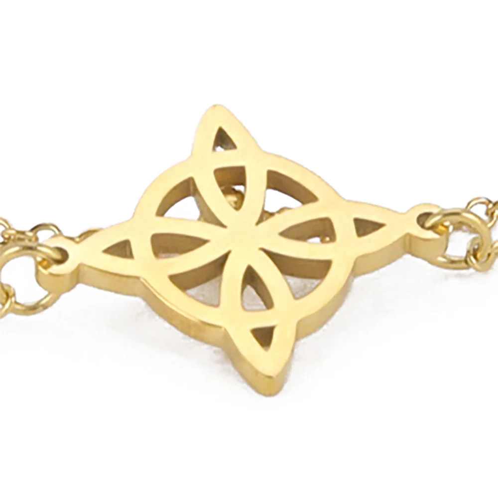 Frauen Bohemian Layered Keltische Knoten Fußkettchen Sommer Strand Perle Kette Auf Fuß Hexe Knoten Knöchel Armbänder Für Frauen Bein Kette Schmuck – Detail 7