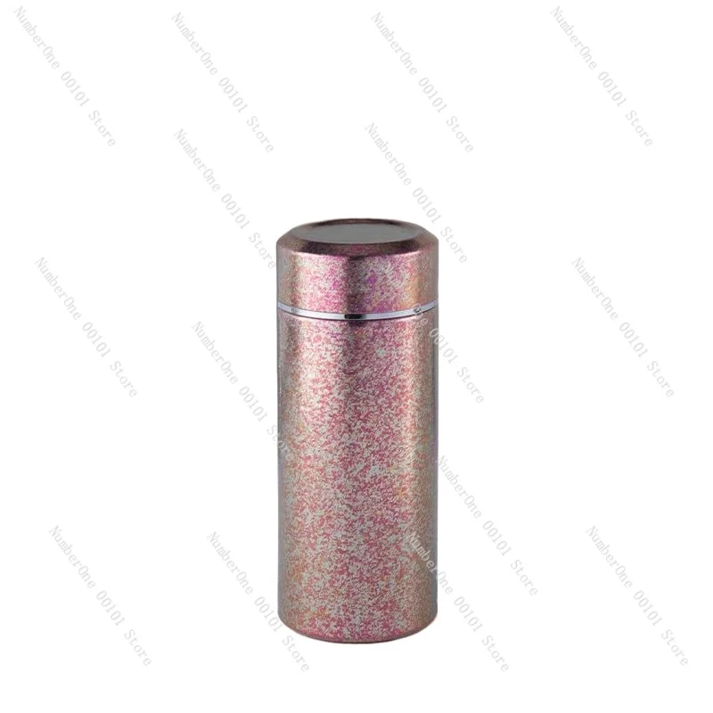 High-value pure titanium thermos cup - mini compact double-layer titanium portable water cup