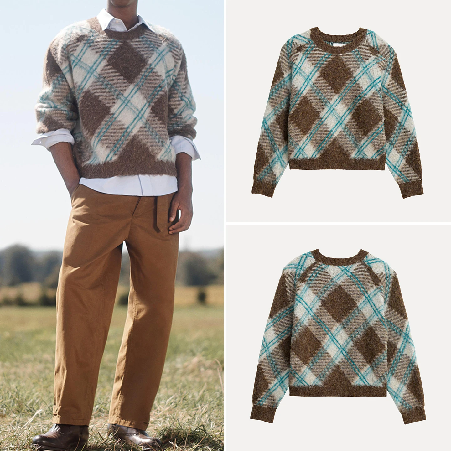 

Faionable Casual Knitted Sweater with Embroidered Pattern for Men Autumn 2025 Loose Fit Long Sve round Ne Breathable