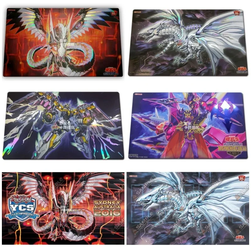 Yu-Gi-Oh! Flash Card Pad Cyber Dragon Infinity Sky Thunder Dragon Diy Action Toy Figures Anime Game Collection Single Battle Mat