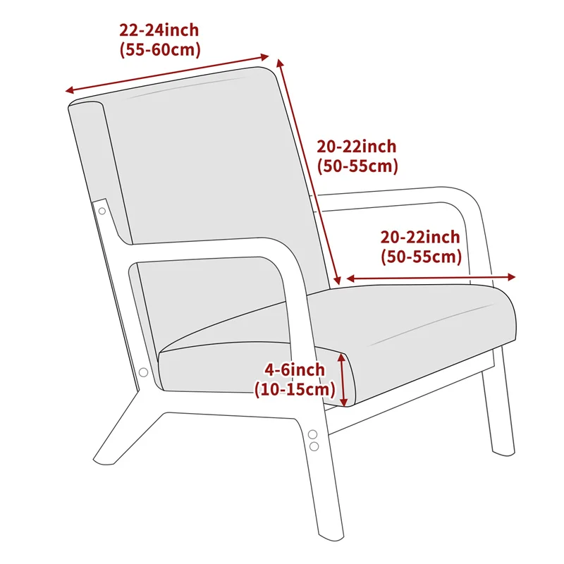 1PC Jacquard Armchair Cover Elastic Wooden Chair Cover Solid Color Chair Slipcover Washable Home Decor Furniture Covers
