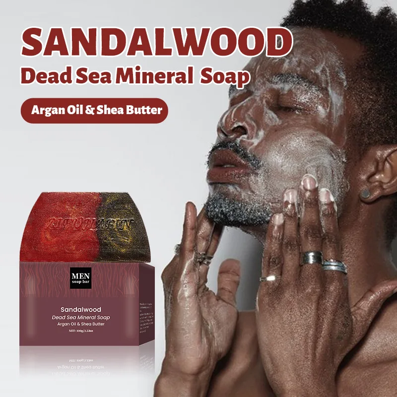 

3.53oz Natural Handmade Sandalwood Soap For man, Moisturizing, Olive Oil, Glycerin, Suitable for All Skin Types