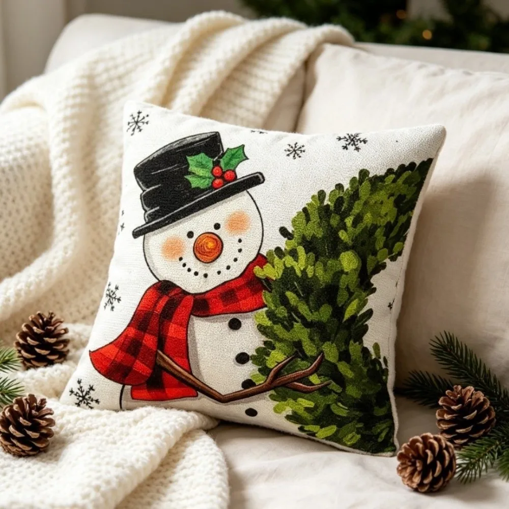 Christmas Tree 45cm 17in Christmas Pillow Covers Skin-friendly Comfortable Xmas Pillowcase Soft Cushion Cover Sofa