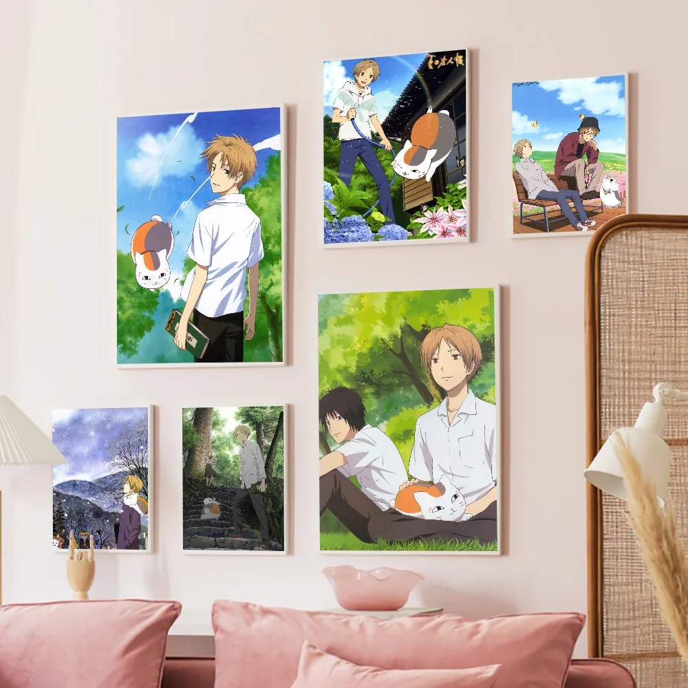 Anime Natsume Yuujinchou Whitepaper Poster Waterproof Paper Sticker Coffee House Bar Aesthetic Art Wall Painting