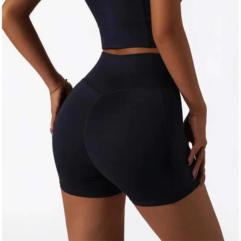 

2024 Women Outdoor Workout Riding Sportwear Side Pockets Design Peach Butt Lift Tight Pants Yoga Shorts Seamless Shorts Freeship