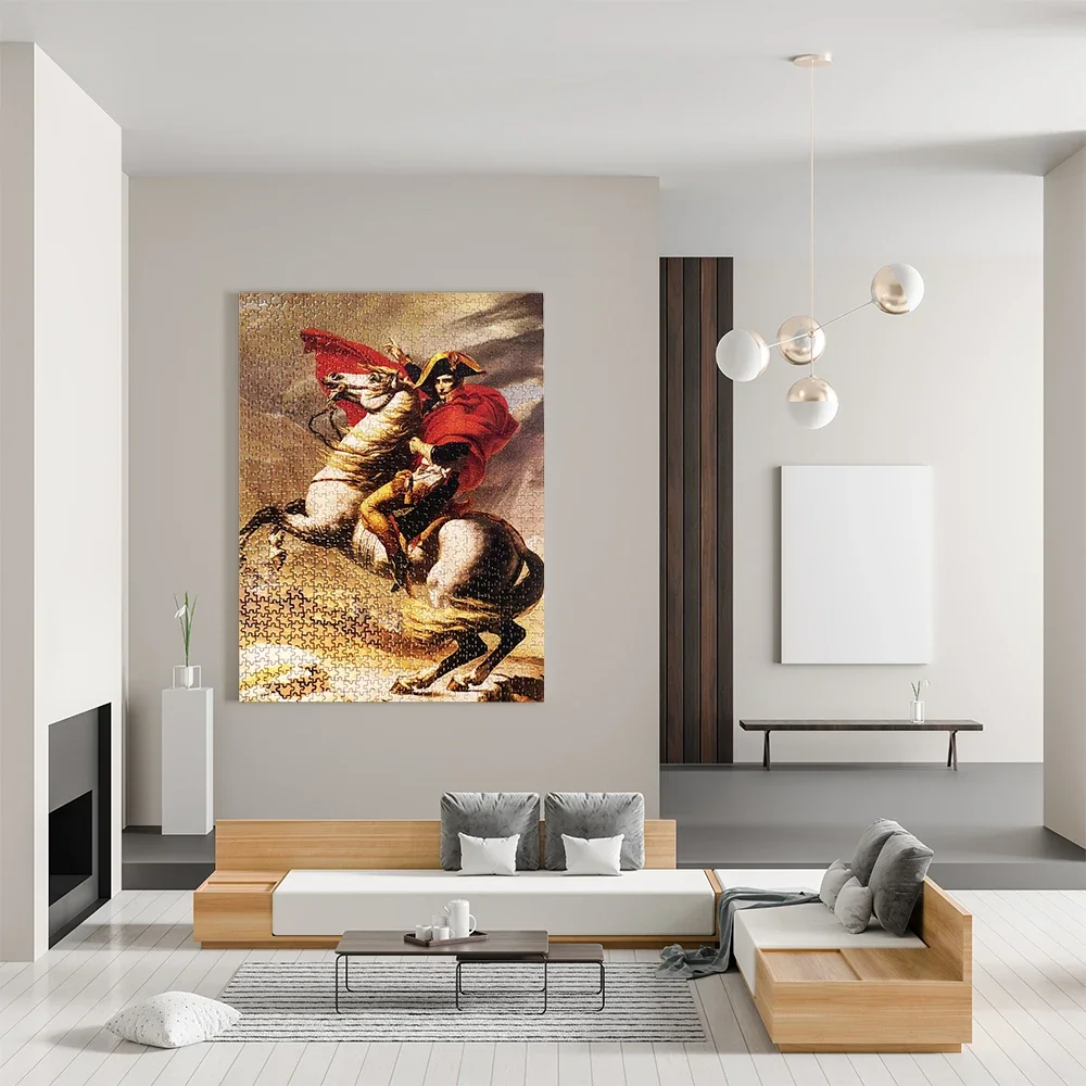 MaxRenard Jigsaw Puzzle 1000 Pieces for Adult Game Oil Painting Collection Napoleon Crossing The Alps Home Wall Decoration