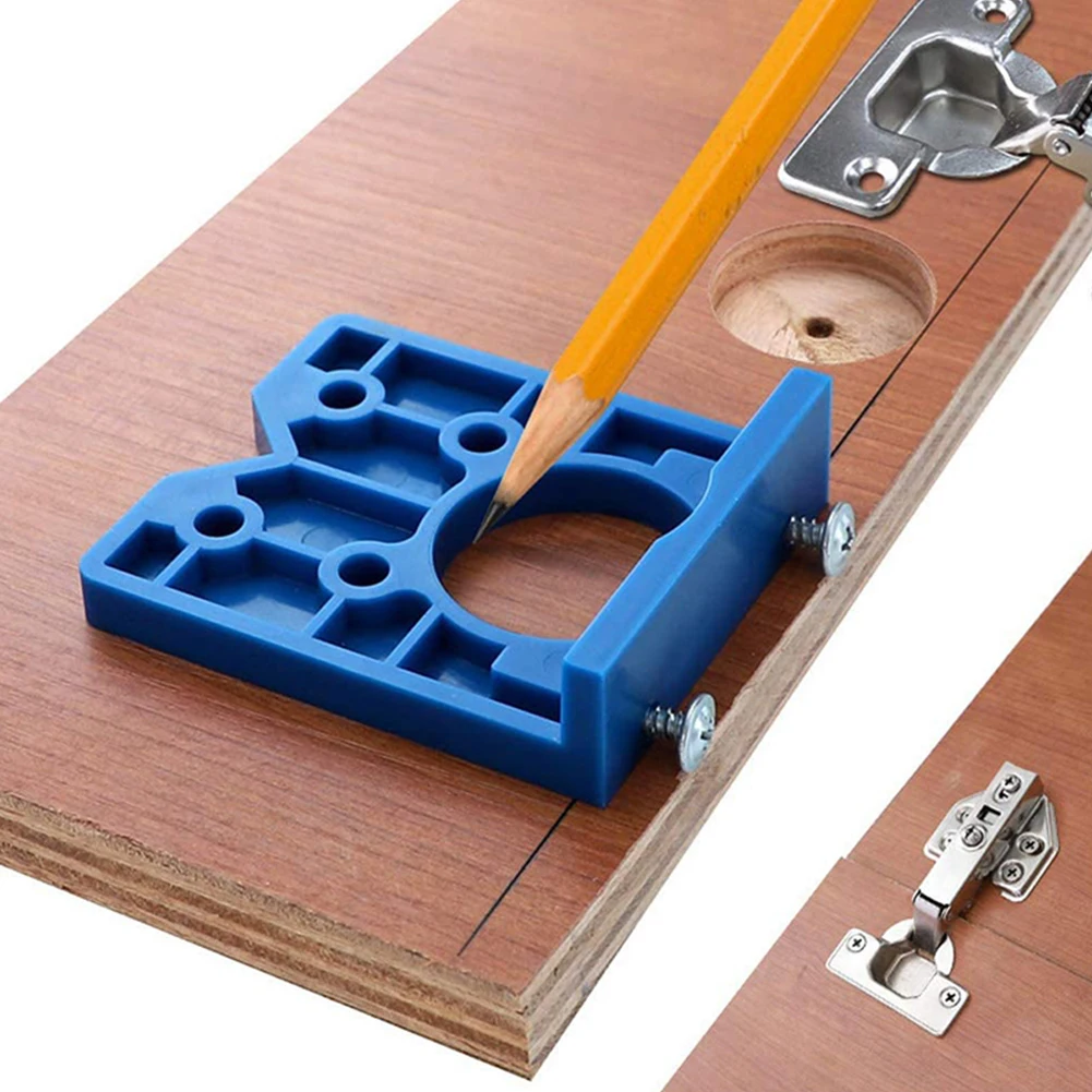 Door Cabinet Hinge Boring Jig with Depth Stop Perfect for Hinge Installation on Furniture Doors and Drawer Guides