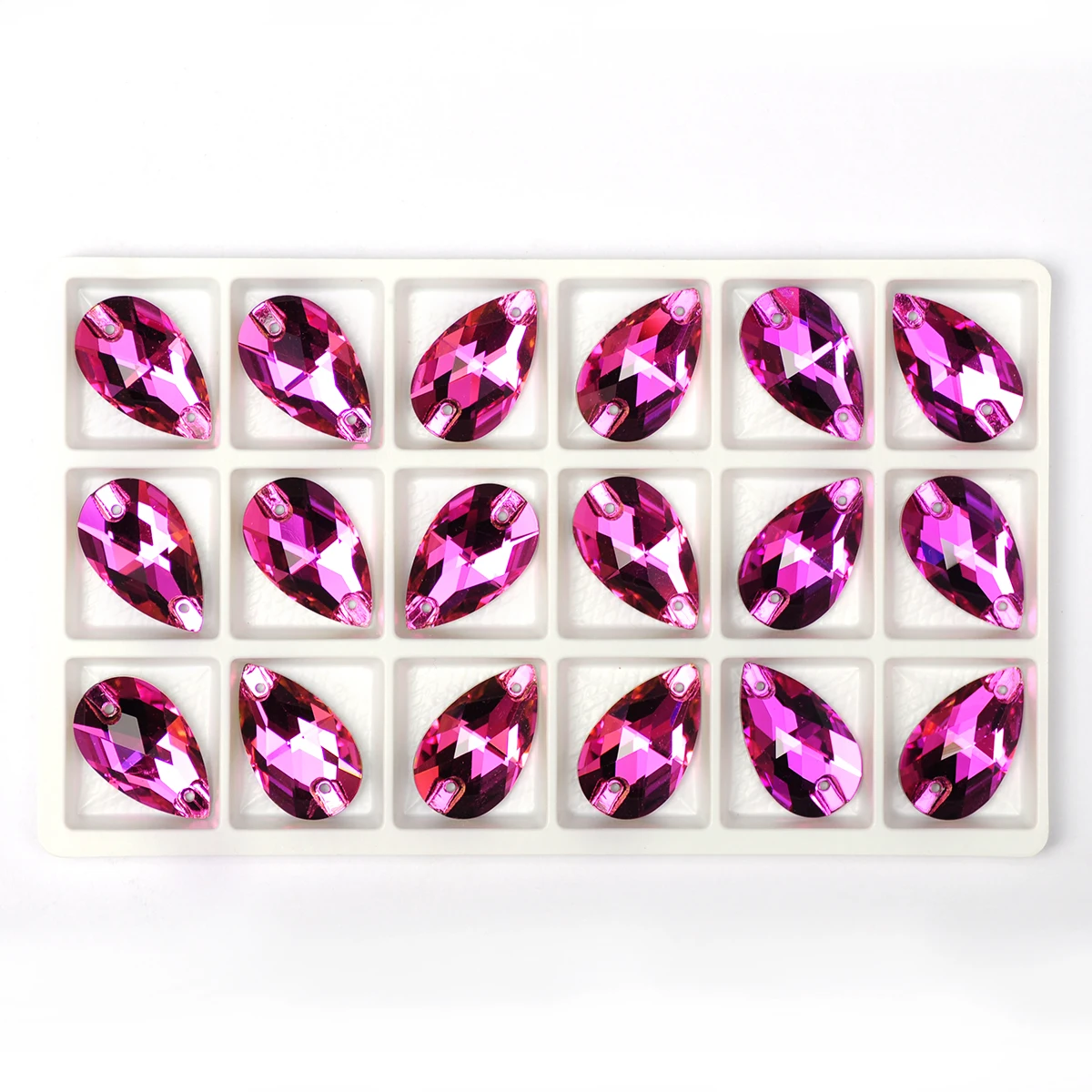 YANRUO 3230 Drop Fuchsia Sparkly Sew On Crystal Glass Diy Gems Craft Charms Stones Accessories Bright For Clothes