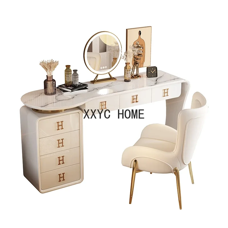 

Affordable Luxury Style Solid Wood Multi-Functional Dressing Table High Sense Bedroom Dresser Desk Integrated Storage Cabinet