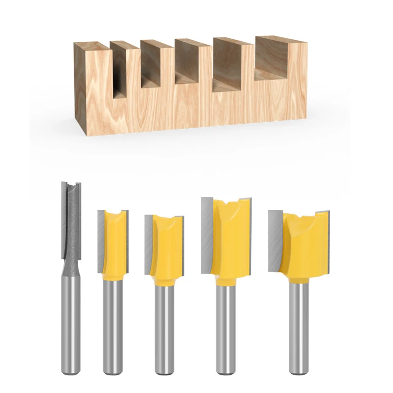 

Набор прямых деревообрабатывающих фрез с хвостовиком 1/4, плотницкий фрезерный станок 6/8/10/12/14/18/20 мм, диаметр резки