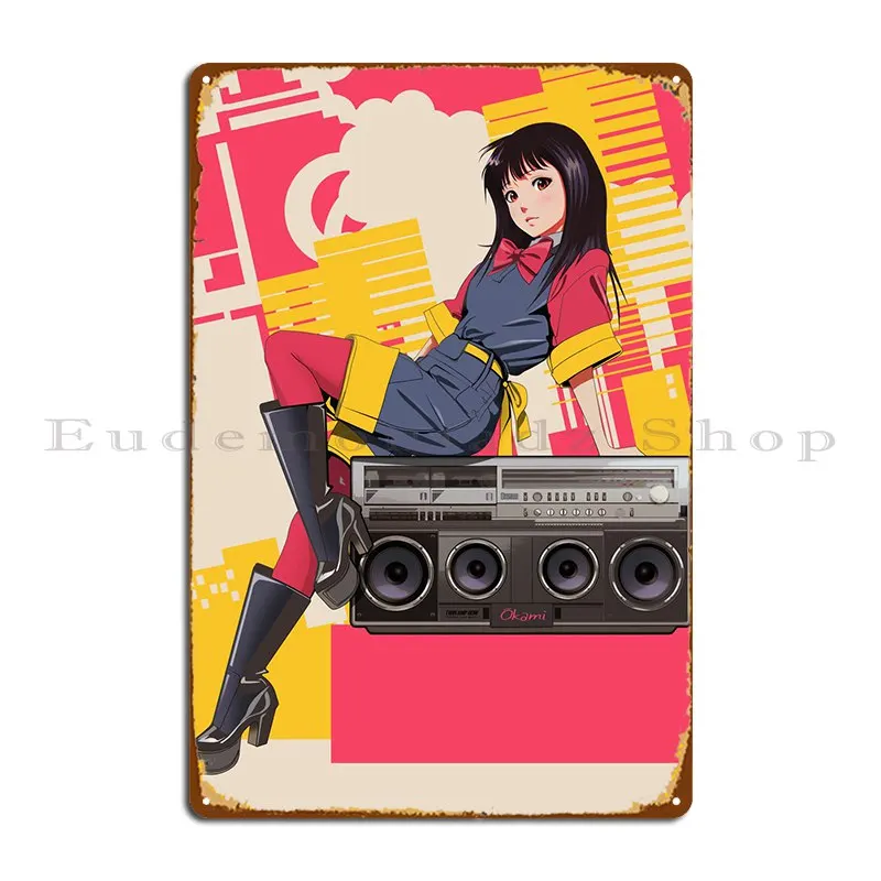 Shibuya Kei Boom Box Japan Metal Plaque Poster Rusty Decoration Wall Plaque Personalized Funny Tin Sign Poster