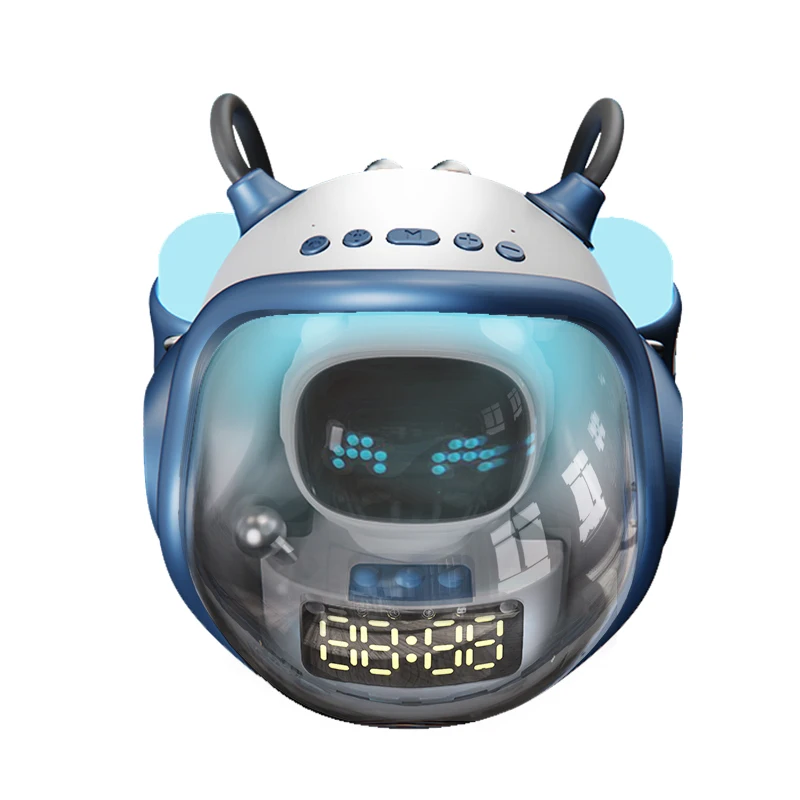 AUCTEX ORIGINAL Hifi Spaceship Intelligent Speaker Led Alarm Clock Blue Tooth Smart Speaker Support Digital Alarm Clock