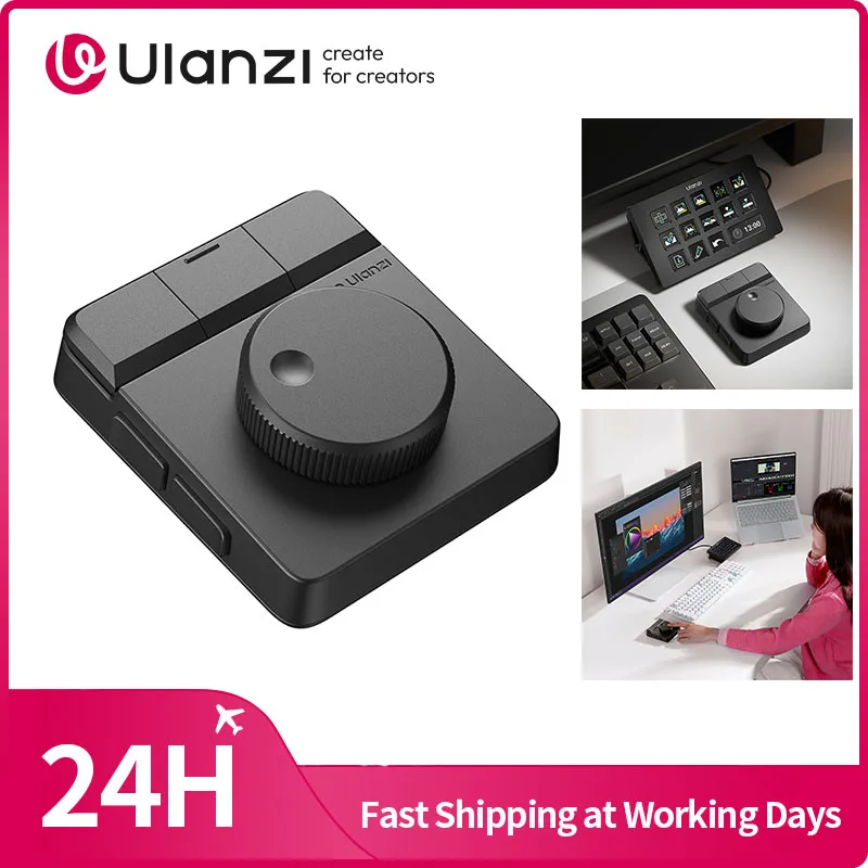 Ulanzi D100H Dial Creative Controller for Video&Photo Editing Dial&RGB Keypad Controller for Light System for Intelligent Studio