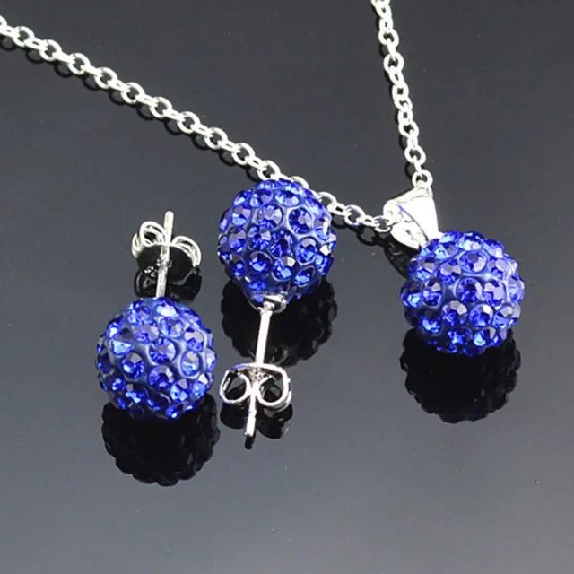 Adorabili orecchini pendenti con collana a catena ad ago in argento Sterling 925 per le donne Set di gioielli con decorazione in cristallo Set