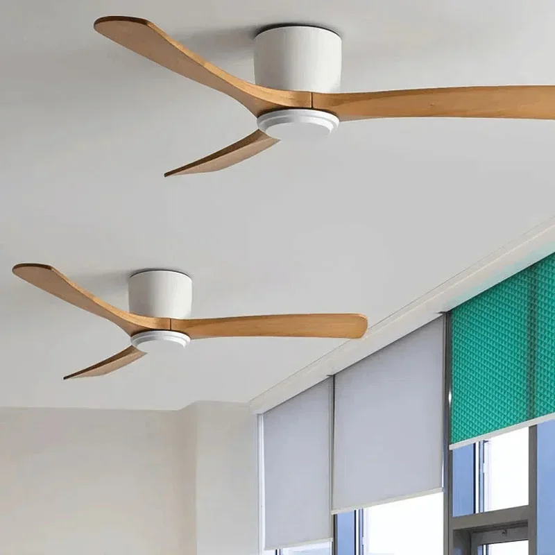 Low Floor Modern Ceiling Fans No Light 36 42 48 56 Inches DC Motor Reversible Blades Remote Control Led Fans Lamp With Lights