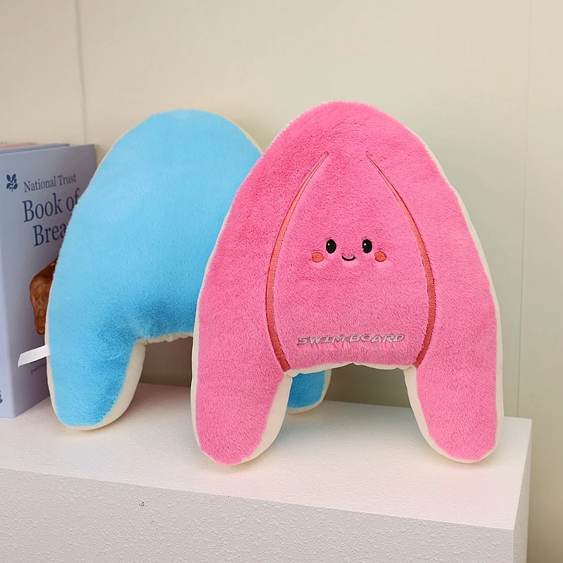 30cm Cute Swimming Training Kickboard Shape Plush Toy Doll Soft Pink‑Blue Filled Float Tool Plush Pillow Birthday Gift Kids Boy