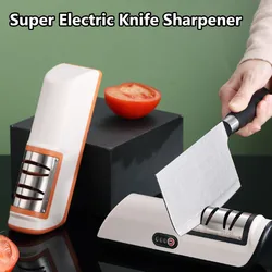 Electric Knife Sharpener Multifunctional Automatic Professional 4 Gears Kitchen Electric Knife Sharpener Kitchen Accessories