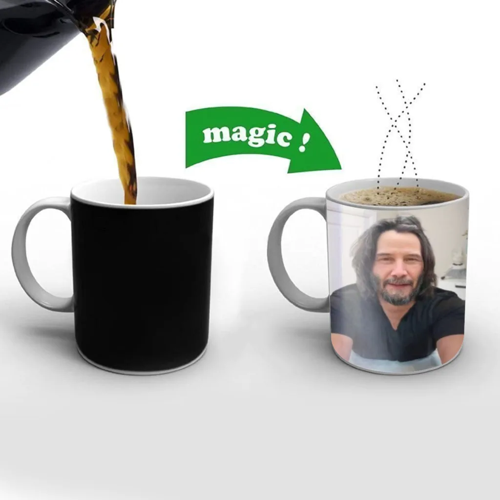 

keanu Reeves Free shipping Magic Color Changing Ceramic Coffee Mug Cup Friends Gift