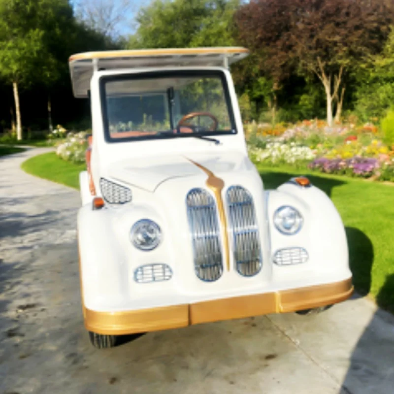 Factory Custom Vintage Leisure Travel Sightseeing Car 11 Seater Classic Convertible Retro Classic Car Brown Upholstered Seat