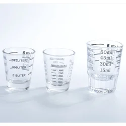 Shot Glass Cup 30ml/40ml/60ml Reusable Spirit Glass Ounce Graduated Measuring Concentrated Espresso Coffee Cup Home Brewery