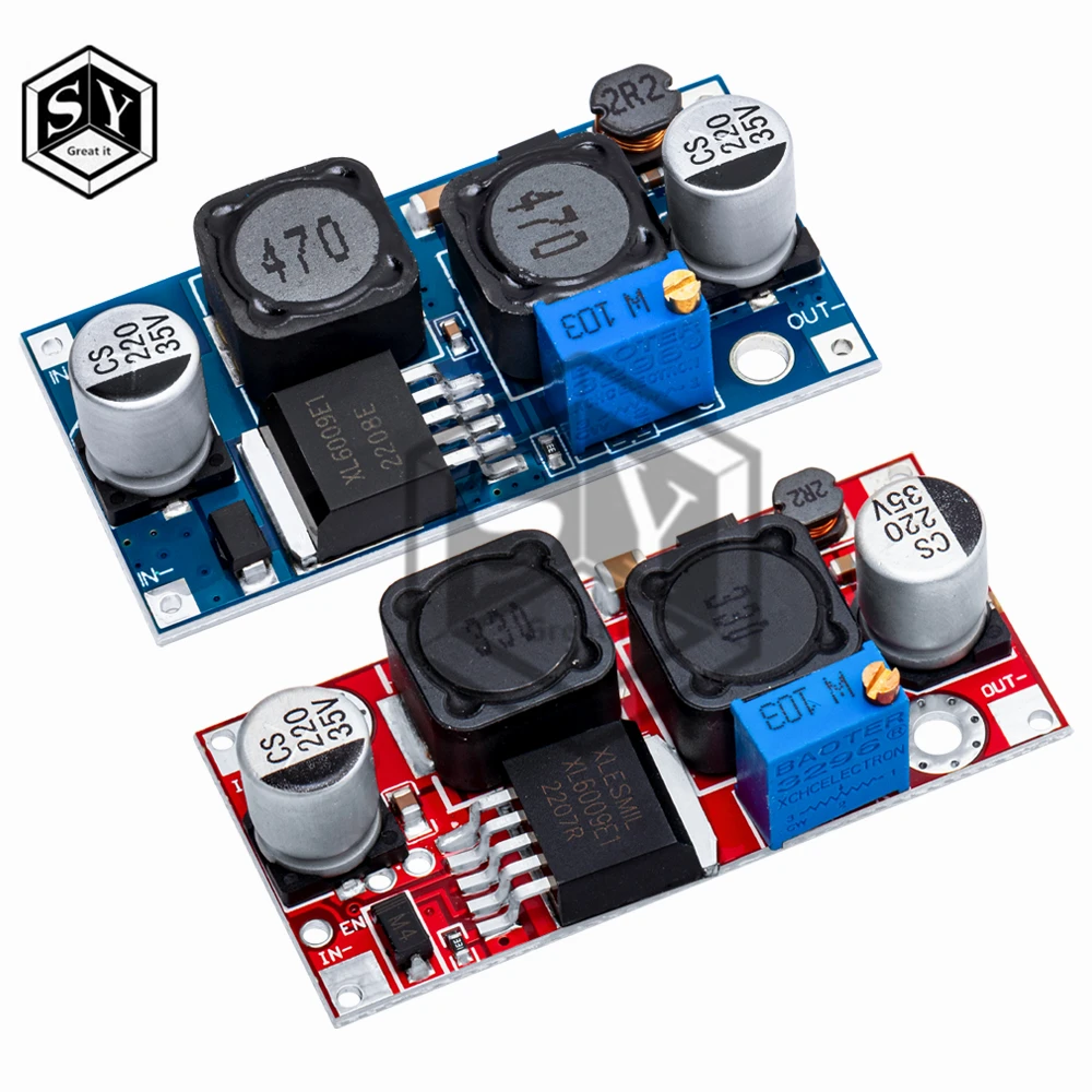 XL6019 (XL6009 upgrade) Automatic step-up step-down Dc-Dc Adjustable Converter Power Supply Module 20W 5-32V to 1.3-35V