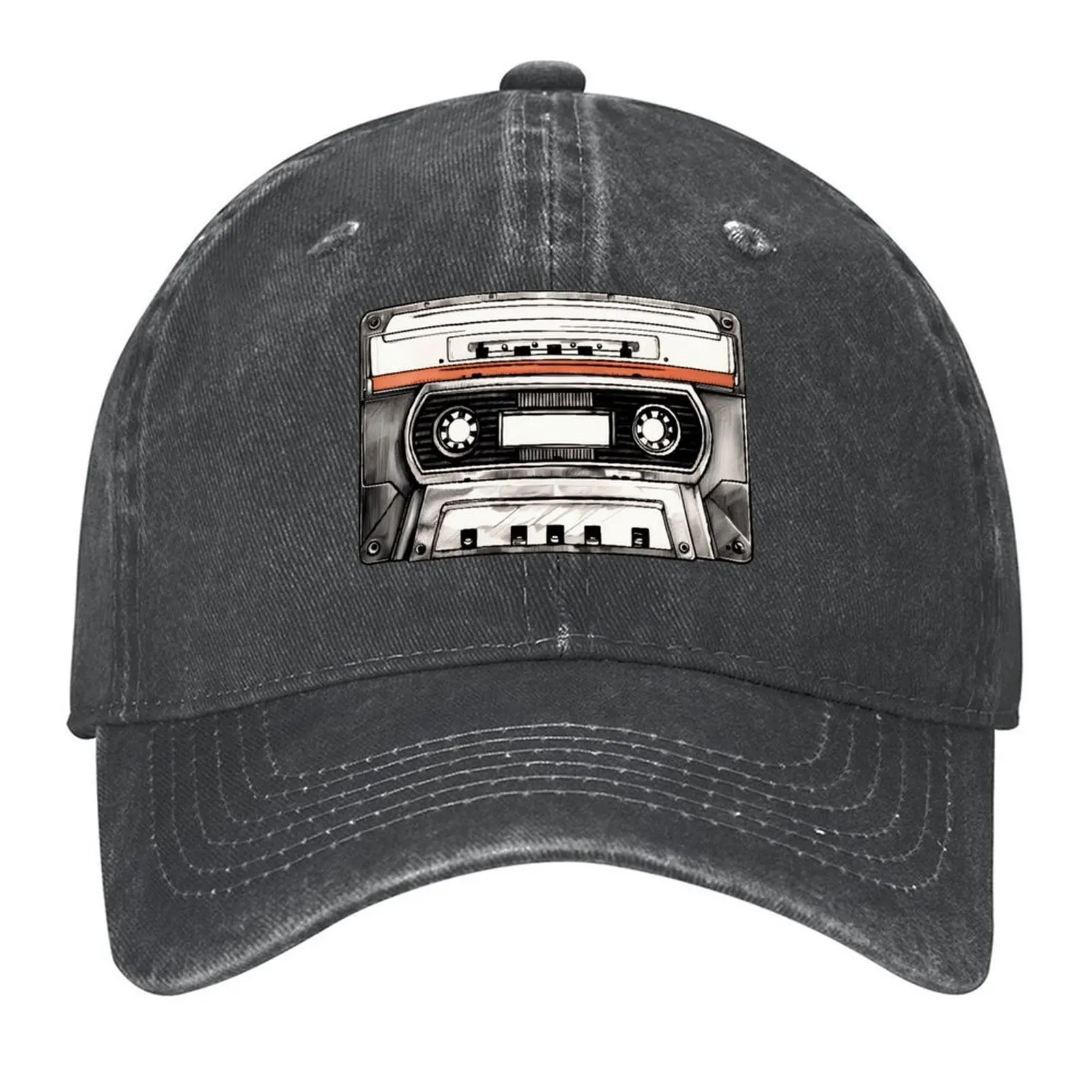 

Vintage music cassette - tape - MC - drawn Baseball Cap Ball Cap Streetwear New In Hat hats on offer Female Men's