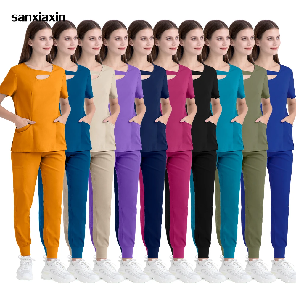 Veelkleurige Ziekenhuis Arts Werkkleding Medisch Verpleegster Uniform Vrouwen Scrubs Top + Broek Huisdier Klinische Chirurgie Set Schoonheid Uniformen S-XXL