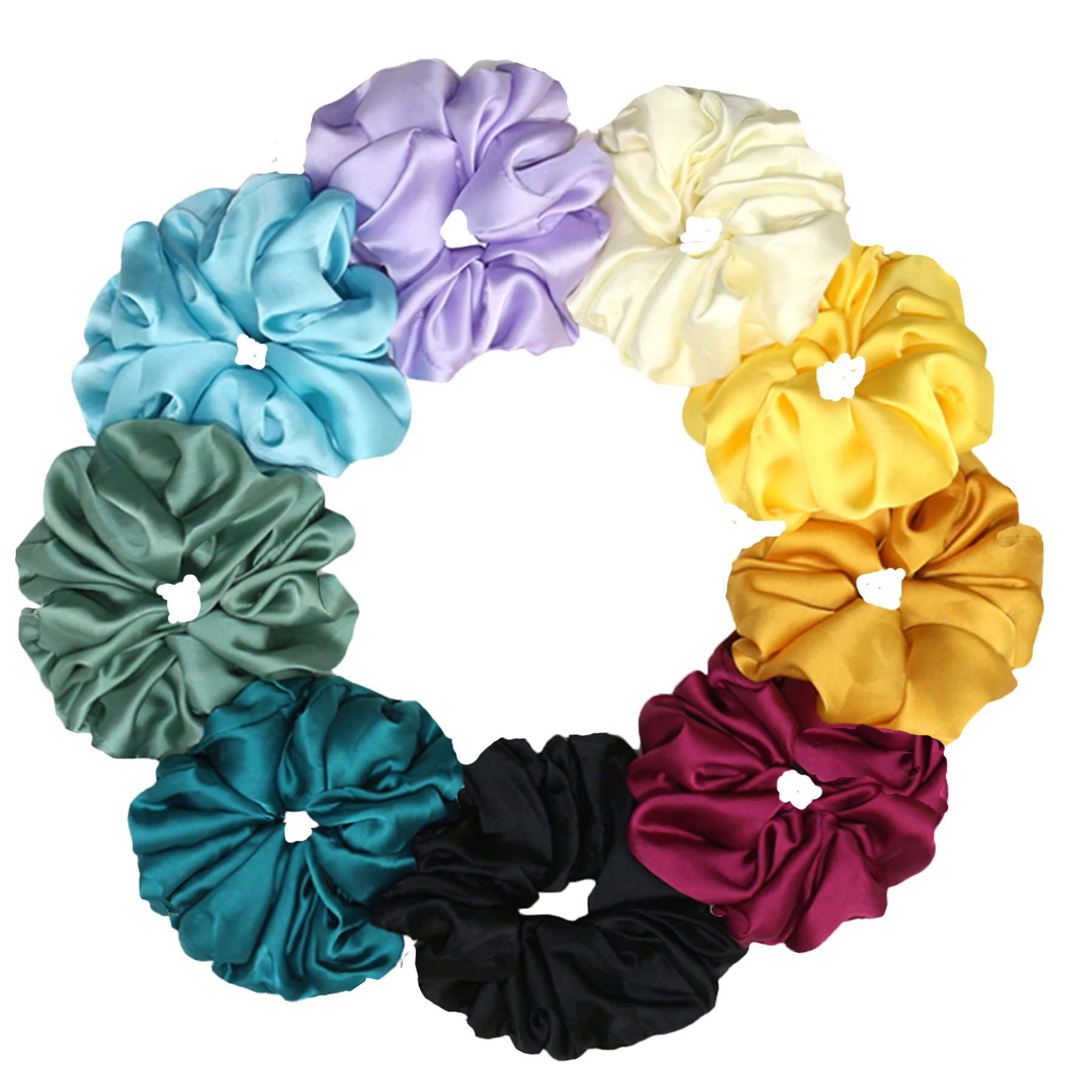 Fashion Oversized Silk Scrunchies for Women Korean Chiffon Elastic Hair Ties Ponytail Holder Headwear Chouchou Cheveux Femme