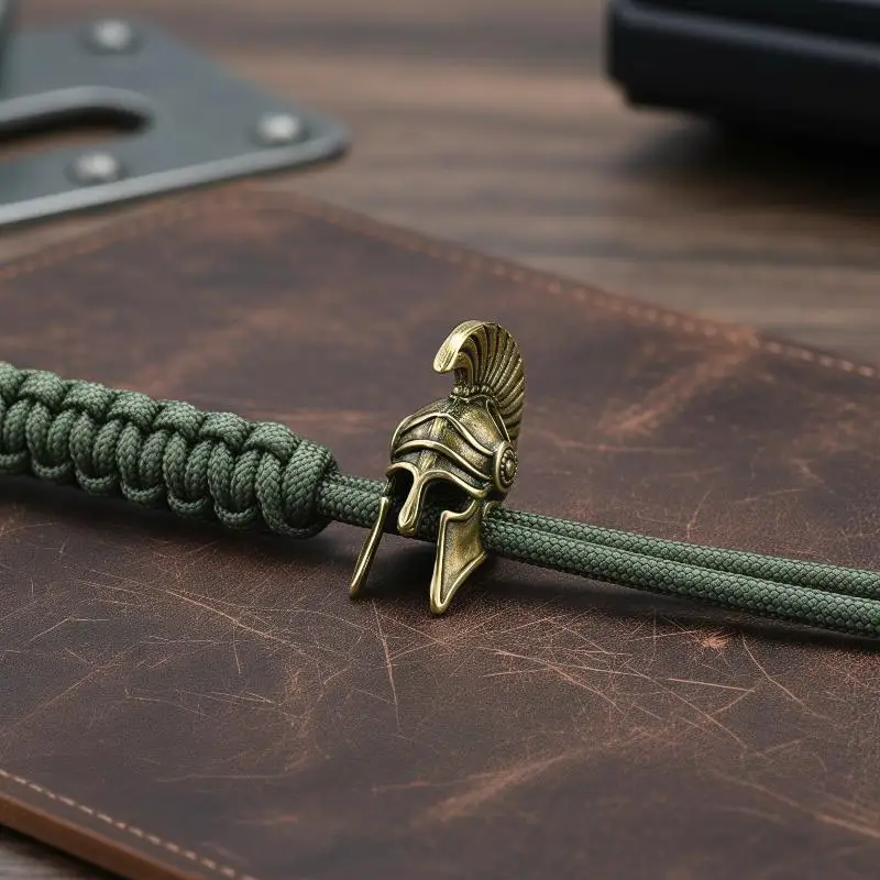 Spartan Helmet Pendant Exquisite Engraved Pattern Vintage Antique Finish For DIY Jewelry Making Keychain Decor Gift