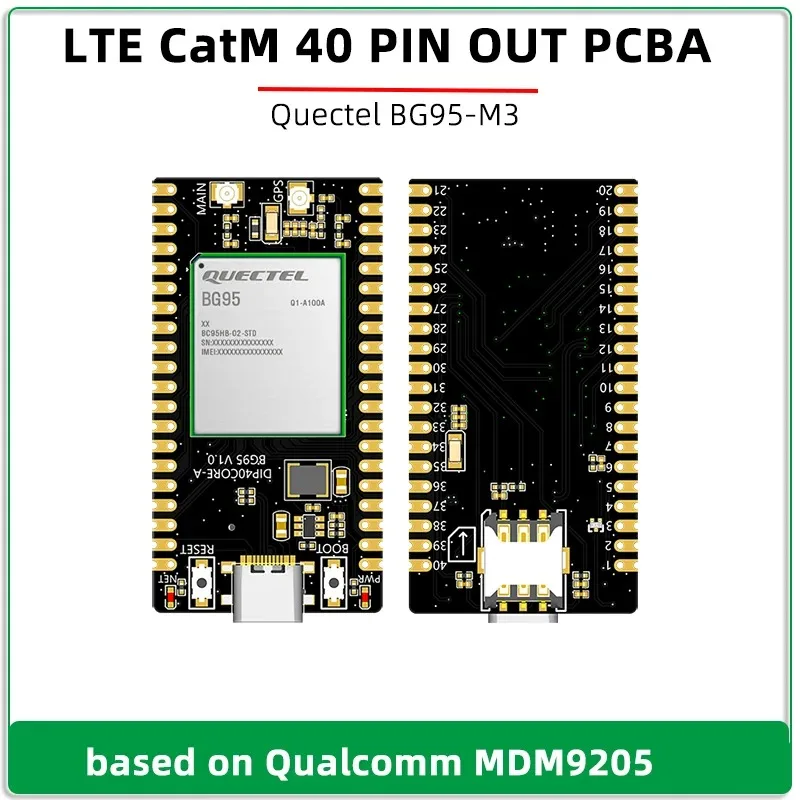 Appels ECnickndling BG95-M3 LPWA 101NBIOT CATM Global Tech Récepteur GNSS 40PIN OUT PCBA Type-C Mini carte de développement avec emplacement epiCard