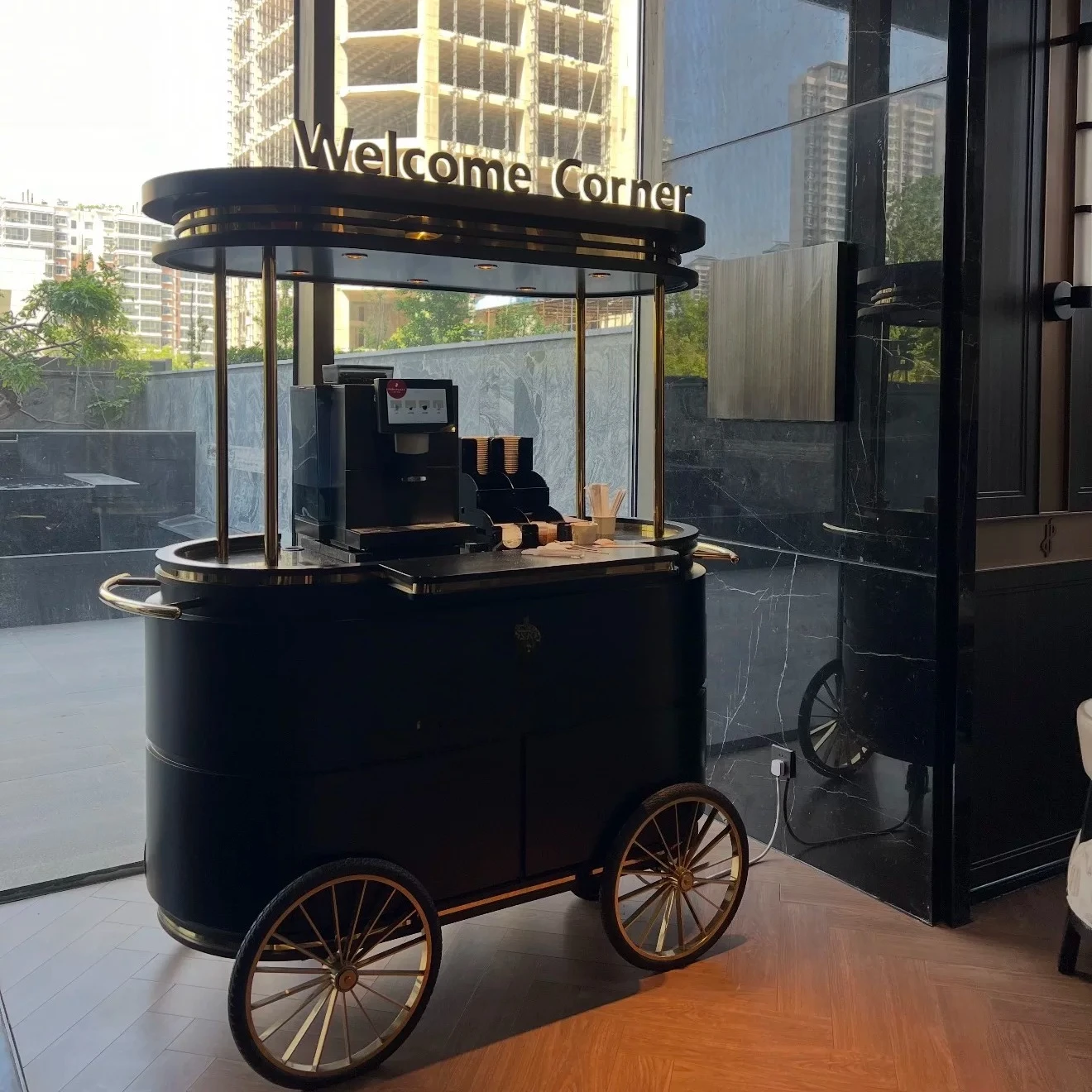 CX light luxury display, shopping mall dessert ice cream stall trolley