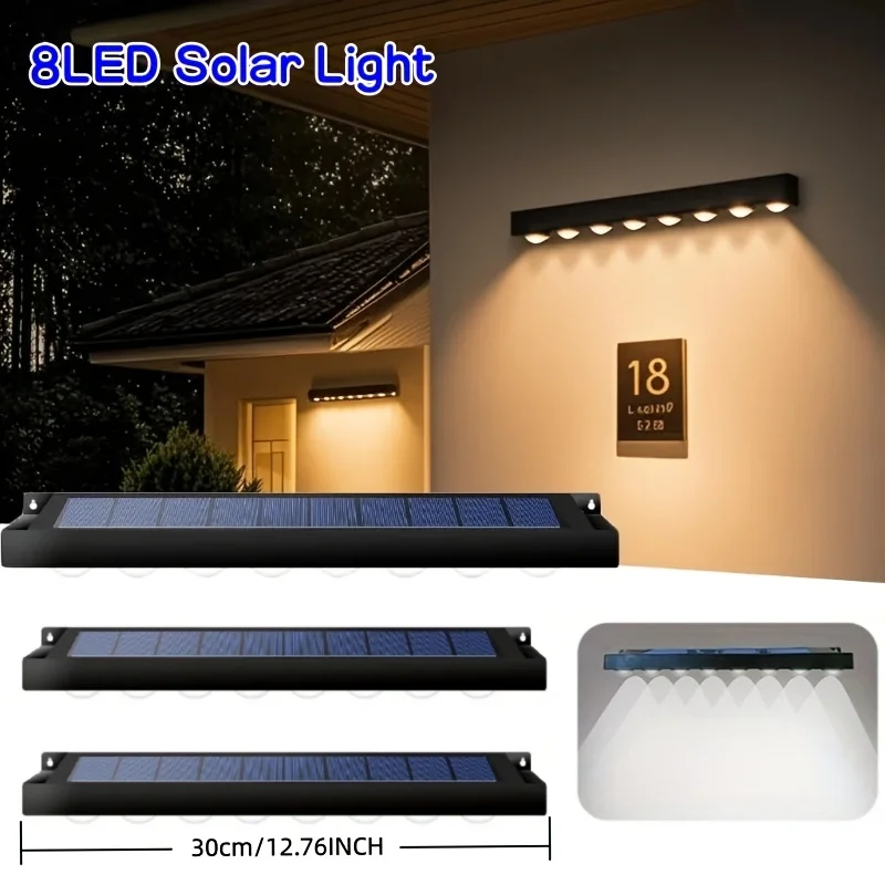 1/2/4Pcs Solar Sign Lights Outdoor LED Fence Lights Wall Lamp Solar Powered Light for Garden Yard Patio Balcony Staircase Decor