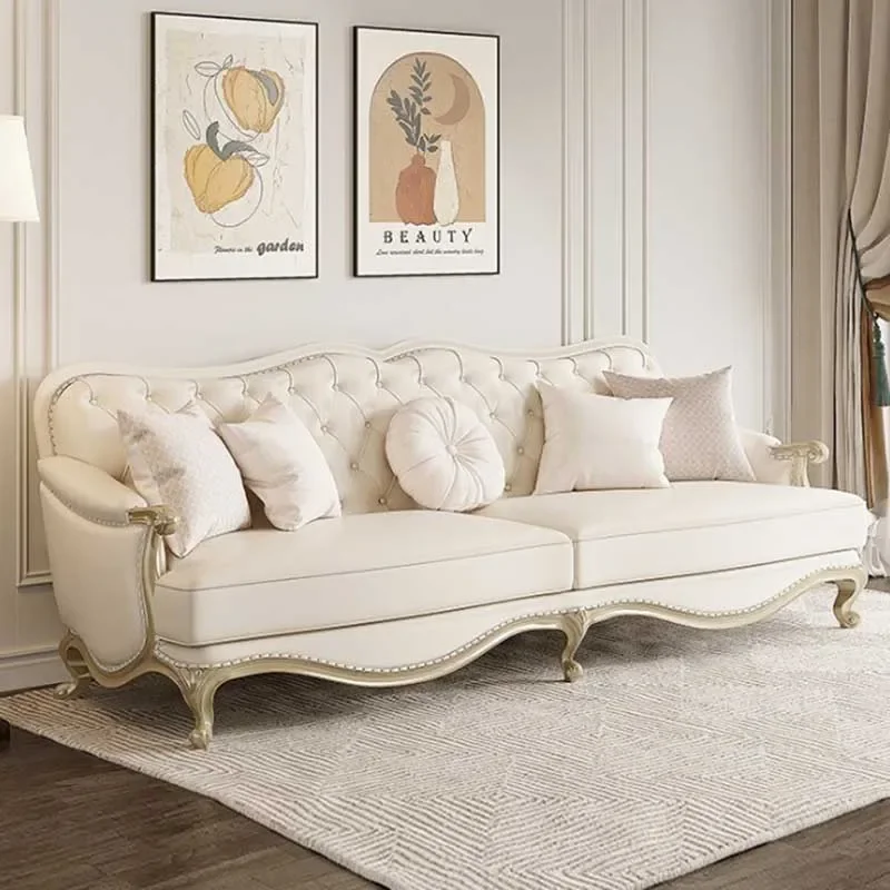 

Elegant Chaise Lounge Chair L Shape Living Room Luxury Sofas Beds Comfortable Vintage Muebles Para Hoga Furniture Home Couch