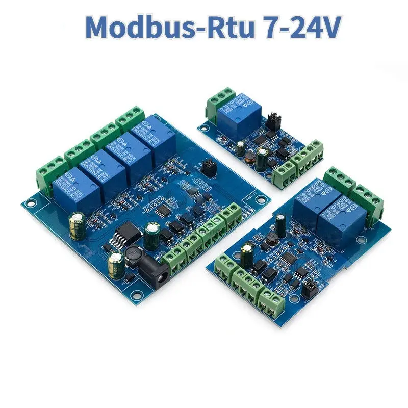 Modbus-Rtu7-24V2 4-way relay module switch input and output RS485 TTL anti-reverse connection