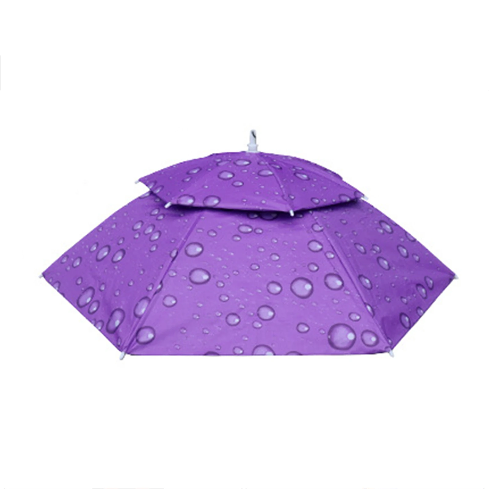 Newly Double-Layer Head Wearing Umbrella Elastic Folding UV & Rain Protection Headwear Suitable for Golf Gardening