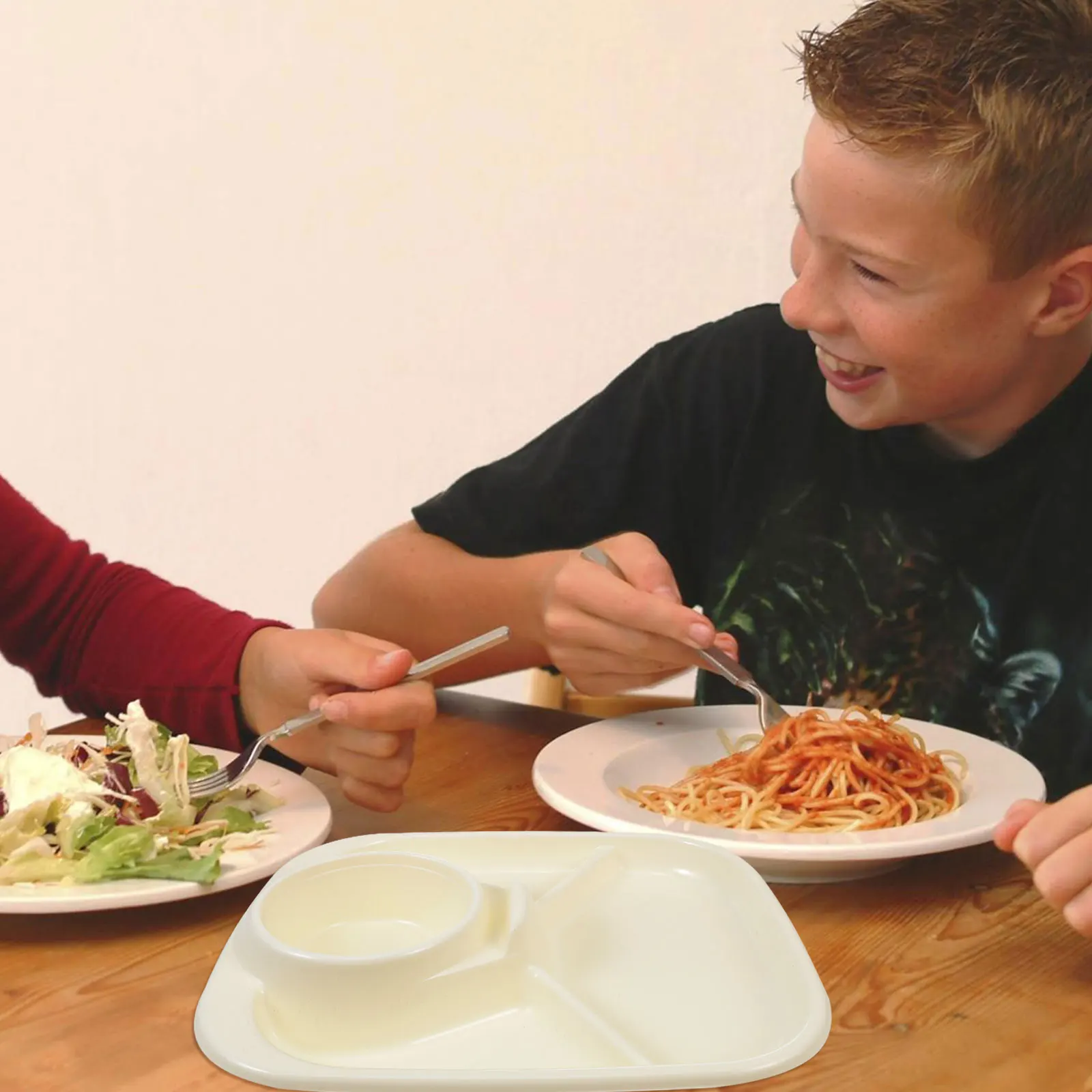 

2 Pcs Compartment Plate Plastic Divided Tray Fine Workmanship Home Food Serving Barbecue Salad Snacks Weight Loss Plates