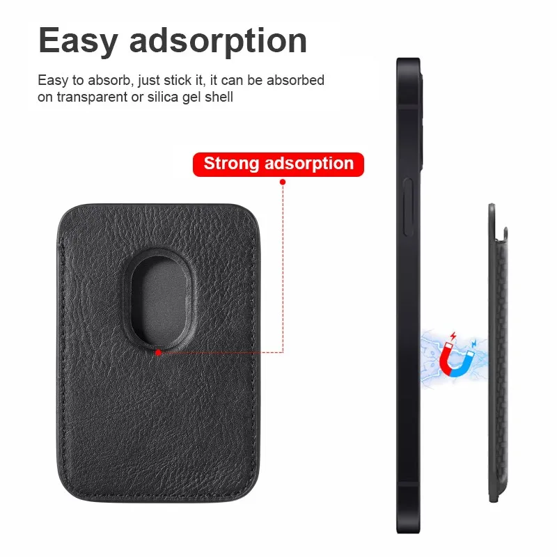 For Magsafe Wallet On For iPhone 16 15 14 13 12 Samsung Mag Safe Wallets Leather Carbon Fiber Magnetic Macsafe Card Holder Cases