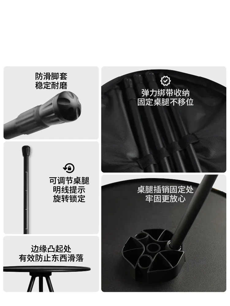 Горячие продажиross-borderA Полный набор уличного небольшого круглого стола, складной и подъемный портативный светильник, чайный столик, пикник, Ca